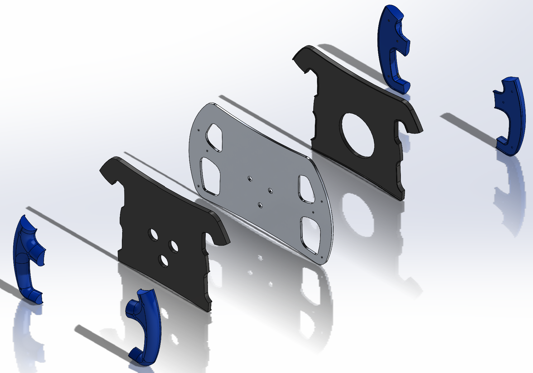 Exploded view of the steering wheel assembly